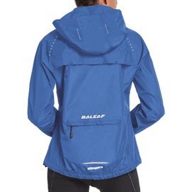 baleaf Women's Rain Jackets Running Waterproof Windbreaker with Hood Packable Light Rain Coat Reflective Cycling Golf Hiking Gear Dark Blue S