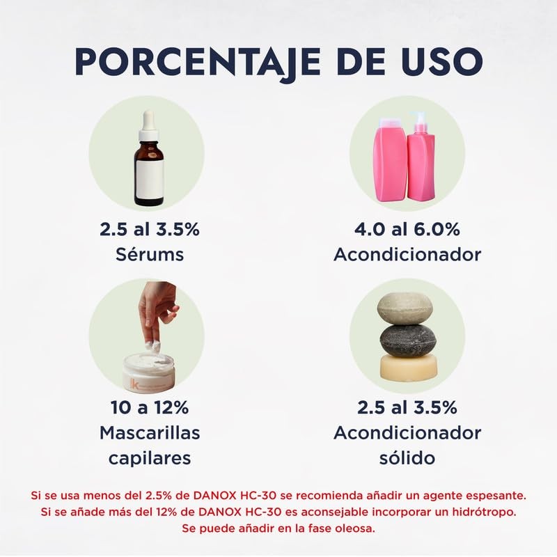 Hebbe - Danox HC-30, Emulsionante y Acondicionador Natural para Cosméticos,