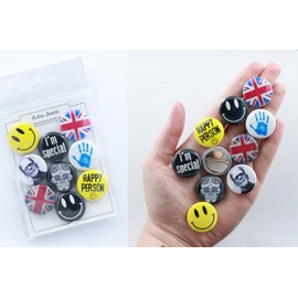 Button Zombie Set of 9 Cool Button Badges - 25mm/1 Inch - Made in UK
