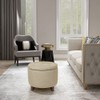 Adeco Fabric Cushion Button Tufted Lift Top Storage Footstool, Height