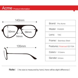 Pro Acme Sunglasses Men Women Classic Aviator Glasses Glass Lens Aviator Glasses Unisex Aviator Sunglasses, Golden Frame / Brown Lens