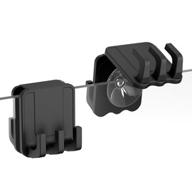 Linkidea 2 Pcs Shower Hooks, Silicone Double Side Towel Hooks for Shower Glass Window & Door, No Drill Strong Adhesive Suction Cup Shower Hooks Hanger (Black)