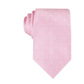 OTAA Soft Pink Polka Dots Necktie Casual Ties for Men - Perfect Neck Tie for Groomsmen Wedding Ties or Formal Occasions - Ideal Gifts for Him