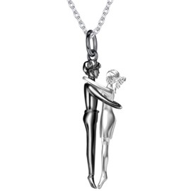 ZOEXUE Hug Necklace for Couples：Sterling Silver Couple Necklaces for Women - Hugging Pendant Jewelry Valentine’s day Gifts for Him and Her Wife, 925, No Gemstone
