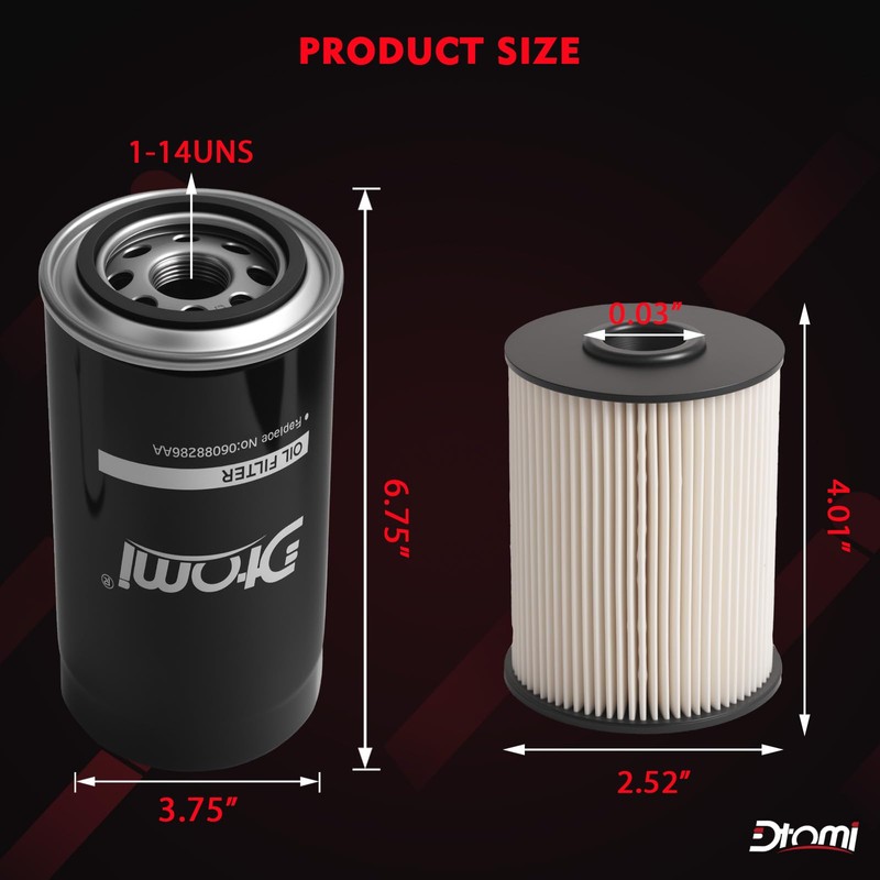Dtomi Diesel Filter Kit Compatible With Dodge Vehicle 5.9L Cummins