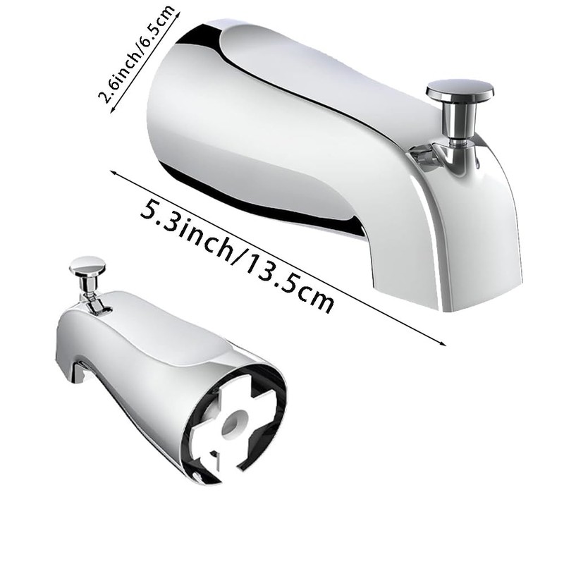 Metal Bathtub Faucet RUIFUNETEK Heavy Duty Tub Spout with Pull-Up