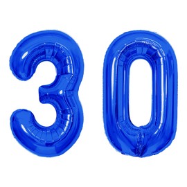 40 Inch Navy Blue 30 Number Balloons, Giant Jumbo Helium Mylar Foil Navy Blue Number Balloons for Birthday, Navy Blue Mylar Digital Balloons for 30th Birthday, Anniversary Party Decorations Supplies