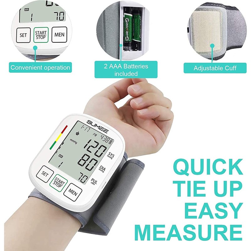 Wrist Blood Pressure Monitor,Accurate Automatic Digital BP Machine,with Irregular Heartbeat