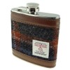 Harris Tweed Hip Flask - Grey with Rust Overcheck HF2100-COL127