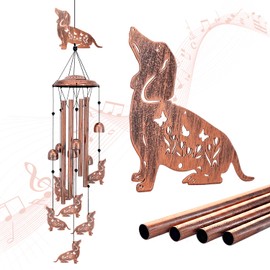 Dachshund Dog Wind Chimes for Outside,Dog Gifts for Women Men/Memorial Gift/Sympathy Gift/Birthday Gifts Metal windchimes Outdoors/Indoors,Garden Decor,Patio,Home,Porch,Yard Decorations