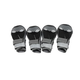 Dog Shoes for Medium Dogs, Breathable Dog Boots & Protectors for Hot Pavement, Waterproof Rubber Non Slip Dog Shoes for Hardwood Floor with Reflective Straps (Black, #6 (Width 2.6 in))