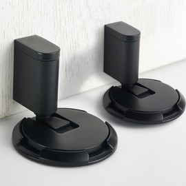 2 Piezas Tope Mecánico Puerta Suelo,Tope de Puerta de Piso Silencioso Mecánico Sin Perforación, Tope Puerta de Altura Ajustable de Alta Resistencia, Detener Puerta Sin Perforación (Negro)