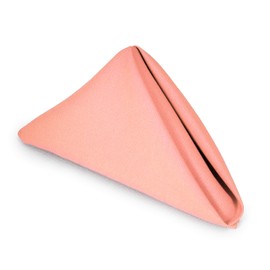 TableLinensforLess Hemmed Edge, Restaurant Size 20 Inch Square Spun-Polyester Dinner Napkins Set of 12 (Pink)