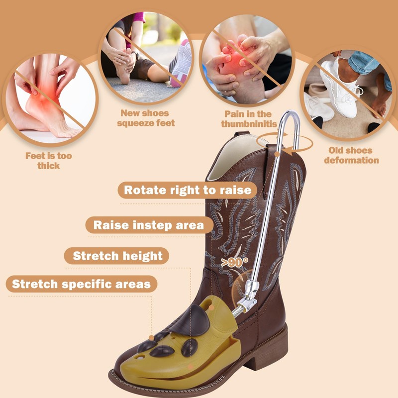 Exshoiu Shoe Boot Stretcher for Cowboy Boots, Boot Expander for