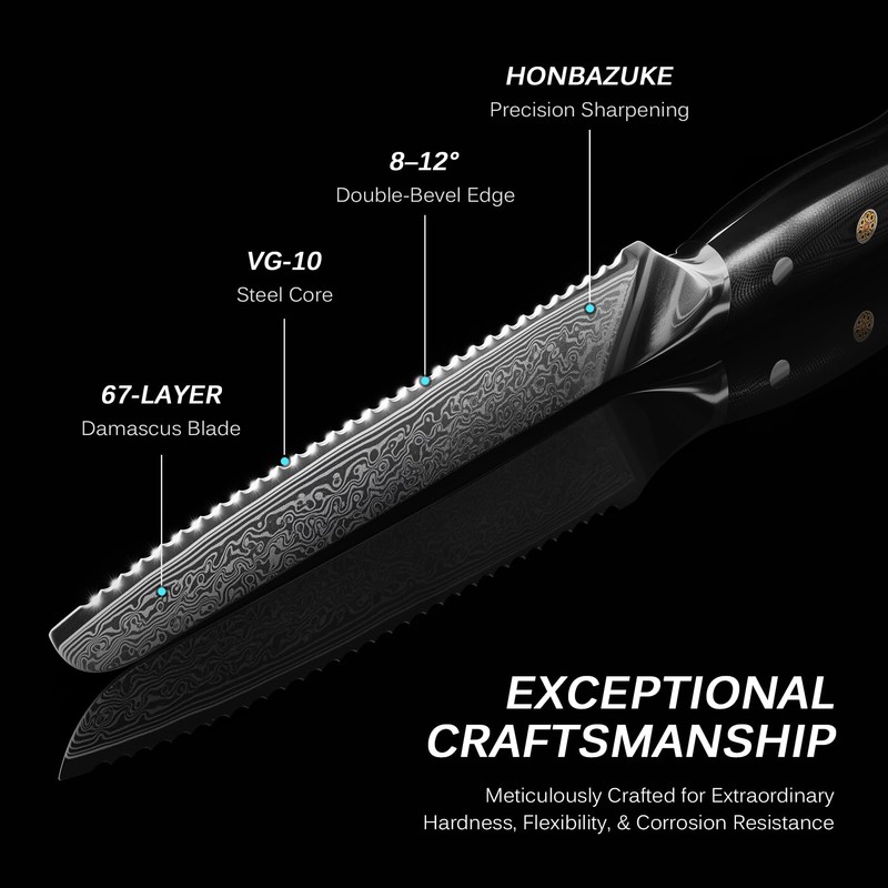KYOKU Serrated Bread Knife - 8" - Shogun Series -
