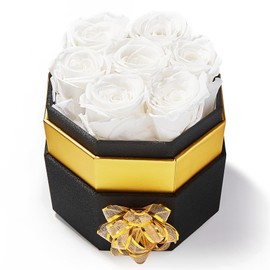 RoseZose Preserved Rose Box Birthday Gifts for Women Girlfriend Forever-Rose Gifts for Mom Mothers Day and Valentines Day Flowers for Delivery Prime White Rose