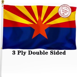 XIFAN Double Sided Arizona State Flag 3x5 ft, Heavy Duty 3 Ply Durable Polyester, AZ Flag with Vibrant Print/4 Rows Hemming/Brass Grommets for Indoor Outdoor Decor