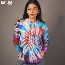 Kadam Tie Dye Kit-Aura | Skin Friendly Tie and Dye kit with Tie Dye Colour Bottle, Dye Activator & Colour Fixative | Cold Fabric Dyeing Tie Dye Colours for Kids and Adults