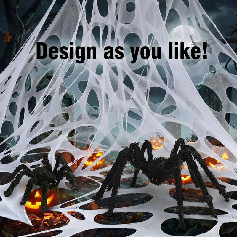wymulot 1600 Sqft （After Streched with Holes） Uncut Giant Spider