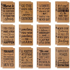 Outus - 24 cuadernos motivacionales de bolsillo pequeño, bloc de notas inspiradores para la escuela, oficina, viajes, 12 estilos (estilo simple)