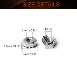 MroMax 6#-32 K-Lock Nuts, UNC Silver Zinc Plated Carbon Steel Keps Lock Nuts for Hardware Fastening Accessories in Machinery, Furniture, Electrical Appliances, 100Pcs