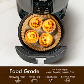 Air Fryer Liners for Ninja Air Fryer 8-Inch, 200PCS Non-Stick Disposable Parchment Paper Compatible with Ninja AF101, Ninja AF150 XL, Ninja AF161, Easy to Use and Clean Ninja Air Fryer Accessories