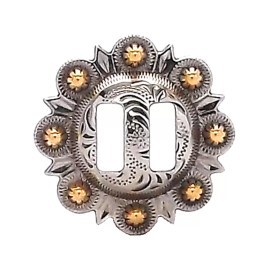 Stecksstore Berry Slotted Concho Silver with Rose Gold 1" 7862-NGS