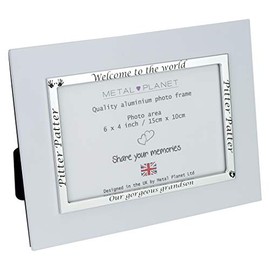 Grandson photo frame 6x4 inch photo size, Aluminium 'Our Gorgeous Grandson' design