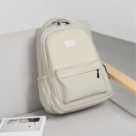 LUNA PARK Mochilas para Laptop de Gran Capacidad, Mochila Casual Minimalista de Lona en Color Sólido, Adecuado para Viajes Cámping