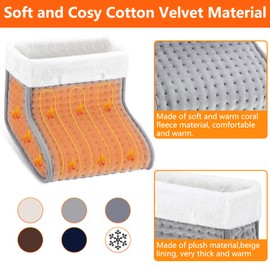Biutee Electric Foot Warmer, Electric Blanket Feet 30-60°C with 10 Temperature Levels and Automatic Shut-Off, Overheating Protection, Foot Warmer with Washable Inner Lining, Quick Heating, Light Grey