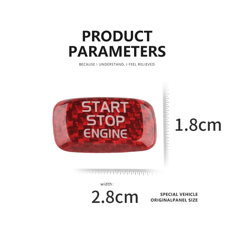 HIBEYO Carbon Red Push Button Start Stop Switch for Volvo