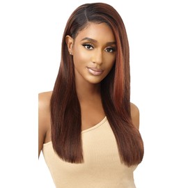 Outre 100% Human Hair Blend 13X6 Hand-Tied 360 Lace Frontal Wig - MARISA (Color:2 Dark Brown)