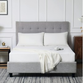 Berklan Linen Fitted Sheet Linen Bedding 100% French Linen with 16 Inch Deep Pocket Fully-Elasticized Ultra Breathable (Off-White, Full)