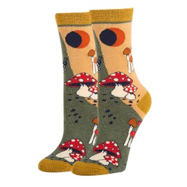 Sock It Up Women's Casual Dress Cool Socks, Colorful Stylist Office Crew Socks, Hongo Delight, Hongo Delight, 5-10