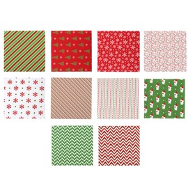 Embroidery Fabric 20pcs Christmas Pattern Cotton Fabric Squares Quilting Fabric Patchwork Precut Fabric for DIY Quilting Christmas Sewing Crafting Decor Quilted Fabric