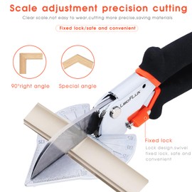 LeafLux Miter Shears for Wood Trim, Adjustable 45 to 135 Degree Handheld Tool, Multi Angle, Multifunctional Trunking Shears for Moulding, Mitre Cutting, Quarter Round, Includes 2 Blades | LFXP3101S