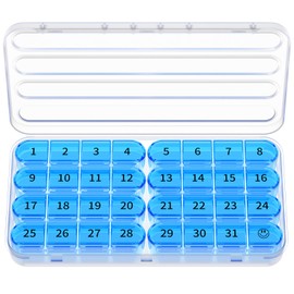 Zoksi Monthly Pill Organizer 1 Times a Day, 30 Day Pill Box Organizer,One Month Pill Case for Travel, 31 Day Daily Medcine Container for Vitamins, Supplement & Medication