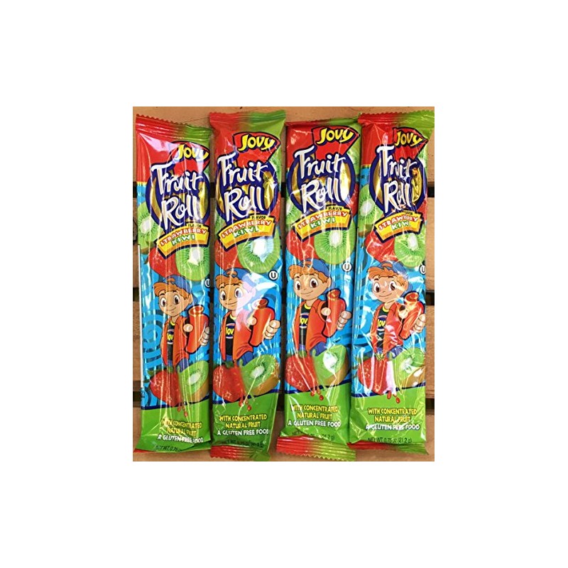 0.75oz Jovy Fruit Roll Snack, Strawberry Kiwi (4 Packets Per