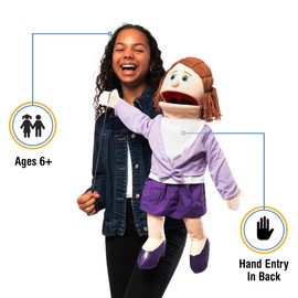 Sarah, Peach Mum/Teacher, Full Body, Ventriloquist Style Puppet, 65cm