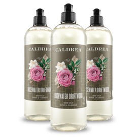 Caldrea Dish Soap, Biodegradable Dishwashing Liquid made with Soap Bark and Aloe Vera, Rosewater Driftwood, 16 oz , 3 Pack