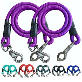 Majestic Ally Pack of 2, Bungee Trailer Tie for Horse Haulage with Panic Snap and Bull Snap