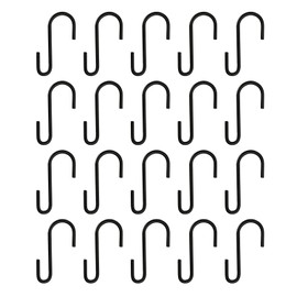 iLamvie 20 Pack S Hooks, Stainless Steel Hooks for Hanging, S Hooks, Small Heavy Duty Hooks, Double Hooks, Hanging Hooks for Kitchen, Bathroom, Bedroom and Office (Black)
