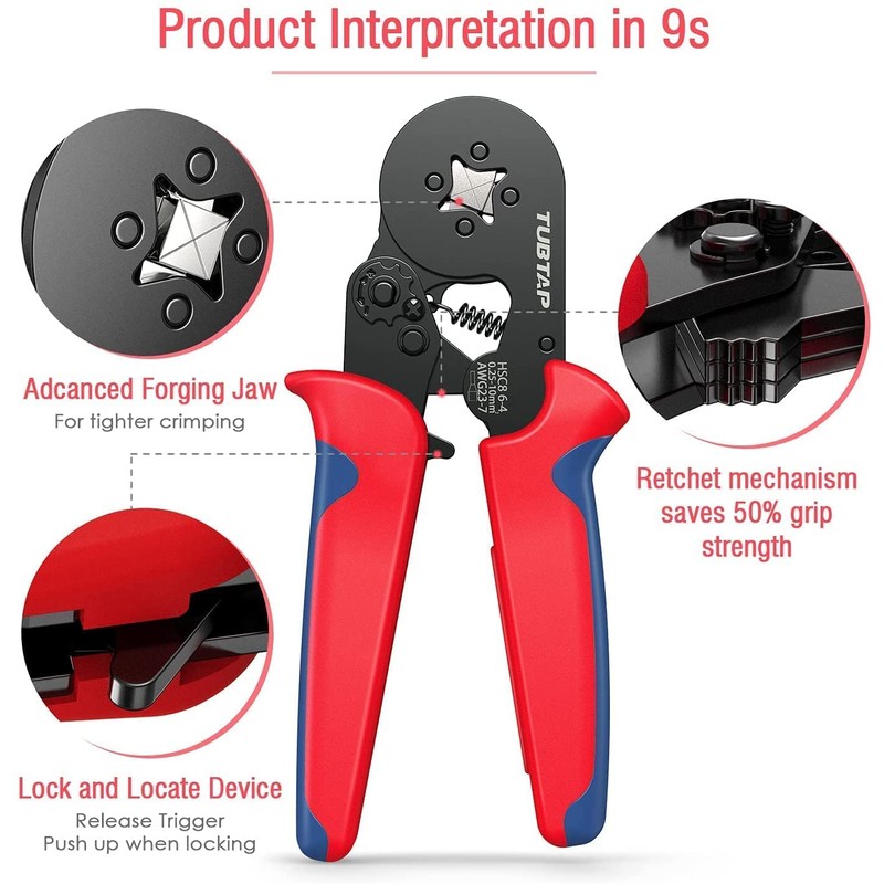 Tubtap® Crimping Pliers Set with 1200 Pieces Ferrules with 1200