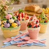 4 Pcs Ice Cream Ceramic Cone Bowls with 40 Spoons