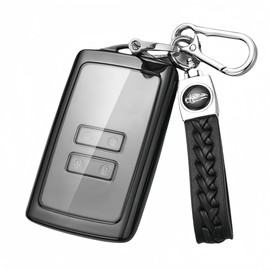 Z.MYUKI 【4 Colours】Clio 5 Zoe Captur Arkana Kadjar Megane Key Case with Keyring for Renault 2019-2023 2024 (Black), black