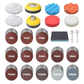 Seconero 143PCS Sanding Discs Kit for Drill, 75mm Sandpaper Hook and Loop 80-5000 Grits With 1/4" Shank, Backer Pads and Sanding Sponge Sander, Sponge Buffing Pad, Drill Sanding Attachments