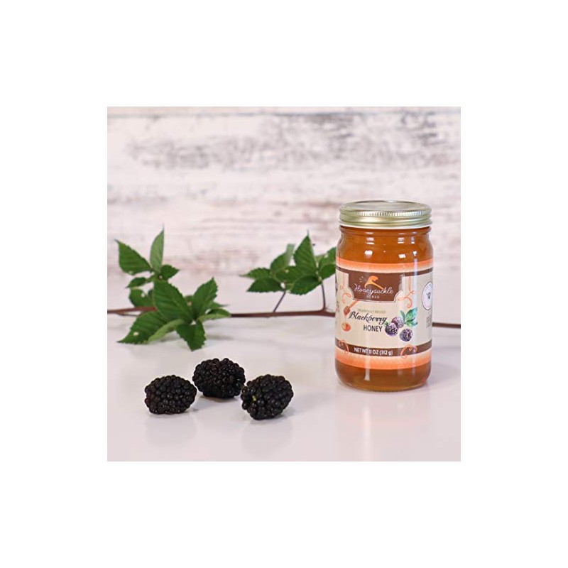 Blackberry Honey - Organically Flavored Raw Honey - Glass Jar