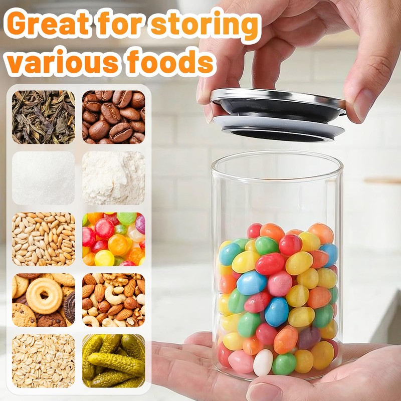Kimqi 8.5oz Glass Jars Set of 4, 250ml Small Round