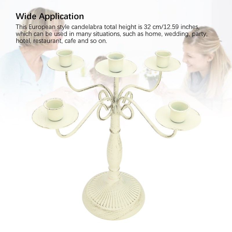 European Style Candelabra 5 Arms Iron Elegant Candle Stick Candelabra