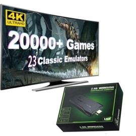 M8 Pro 64G Game Stick with Built in 20000+ Games, 4K HD Output & 2.4G Wireless Controller, Home Game Console for Retro Game Enthusiasts